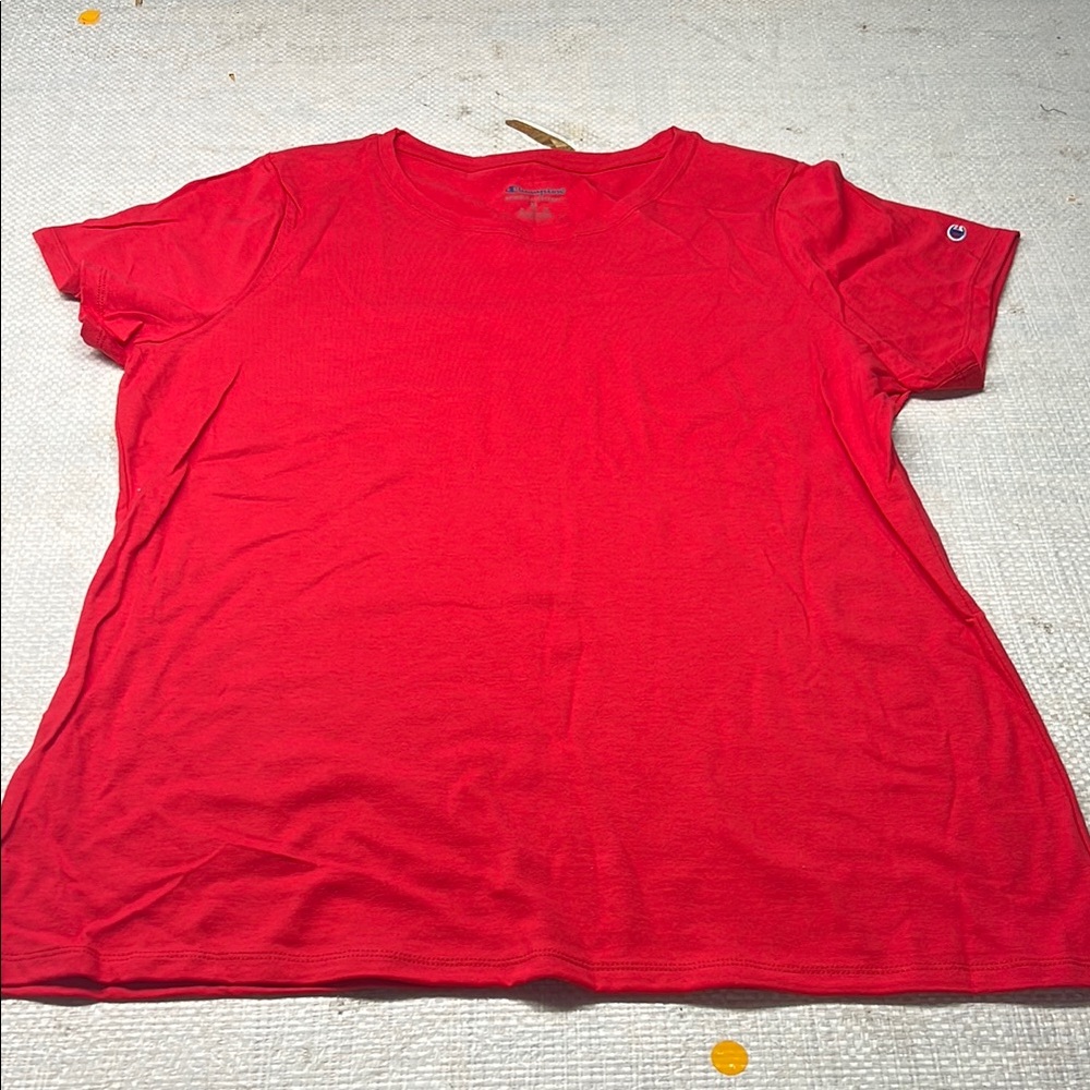 Champion Red Relaxed Polo Short Sleeve Tee